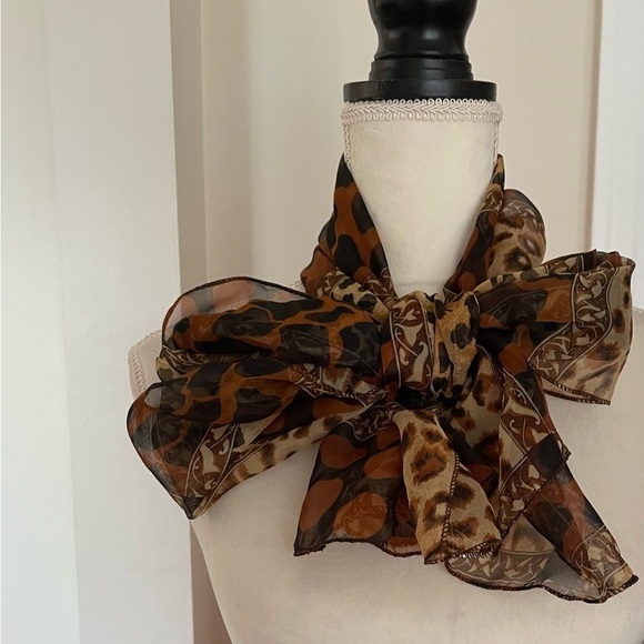 Animal Print Scarf Fall Fashion Neck Warmer Office Trendy Scarf Ombré - Picture 3 of 5